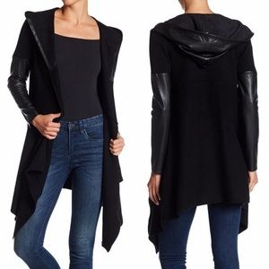 BLANKNYC Denim
Faux Leather Long Hooded Jacket